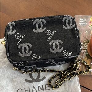 LAST ONE Chanel GWP Black and White Logo Crossbody Bag